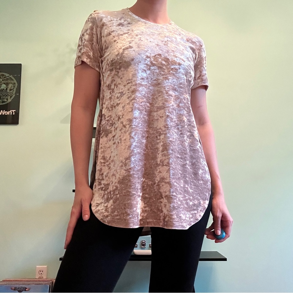 Fourteenth Place Velvet Look Long Top